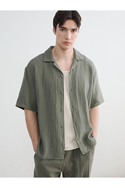LC Waikiki RMZ GİYİM FARKİLYA Cămașă pentru bărbați din muselină cu guler Rob...