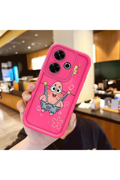 Hontinga حافظة هاتف Poco M6 متوافقة مع السيليكون المقاوم للصدمات باللون الأحم...