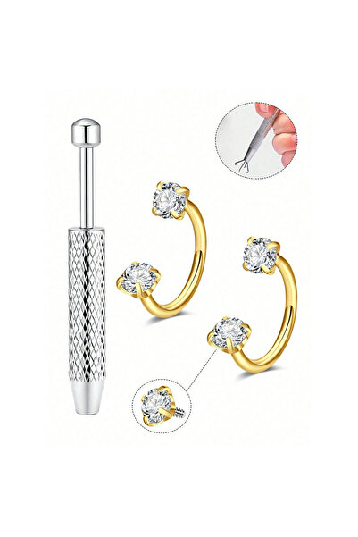 Choice3 C-shaped and spiral Face 18G 1.0x8mm Nose Rings & Studs 4 18G 2pcs Ho...