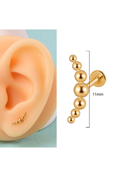 Choice5 1.2X8mm Style B 1PC 316L Surgical Steel 16G Gold Plated Cz Labret Lip...