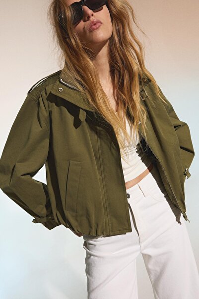 Bershka Büzgülü tokalı ceket