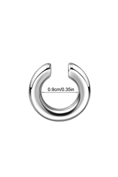 Choice4 Silver-0.9cm 1pc Exaggerated c-Shaped Non-Piercing Nose Ring Fake Pie...