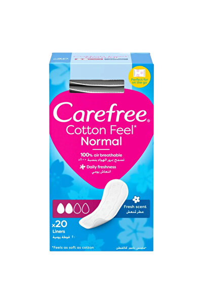 Carefree Cotton Feel Normal Pantyliners With Fresh Scent 100% Air Breathable-...