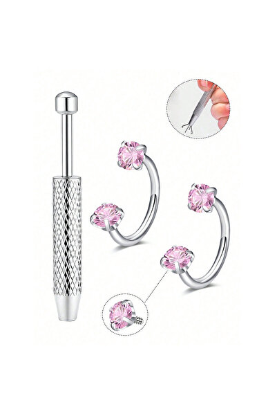 Choice6 C-shaped and spiral Face 18G 1.0x8mm Nose Rings & Studs 7 18G 2pcs Ho...