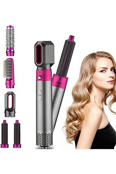 Arabest 4-Piece Hair Dryer Straight Curling Stick Pink 30x24x6.5cm