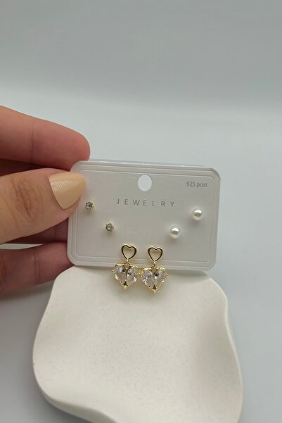 SEHERDEN Zircon Stone Heart Multi-Set Women's Earrings