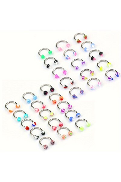Choice1 Spikes and Ball Random 10pcs 10/20pcs Acrylic Horseshoe Nose Septum R...