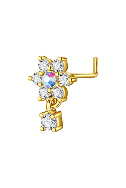 Choice1 2 حلقات أنف ودبابيس أنف بوزن 20 جرام ومقاس 0.8x7 مم، حلقات أنف متدلية...