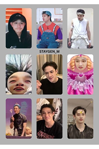 sevimliflower bang chan stray kids 1 ADET FOTOKART PVC KAPLI 9*6 CM 7 ADET AL...