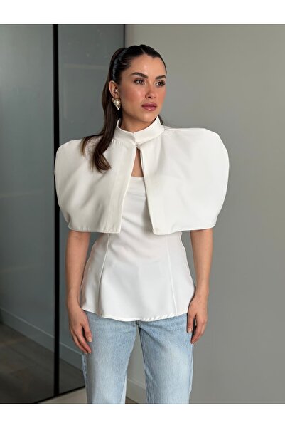 ROUPAS COLLECTİON İki Parça Pelerin Detay Bluz