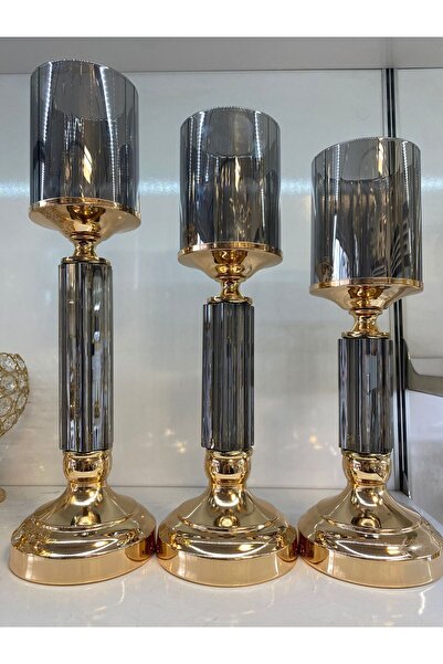 essacraft 3 PARÇA CAMLI DEKORAİTF MUMLUK SET