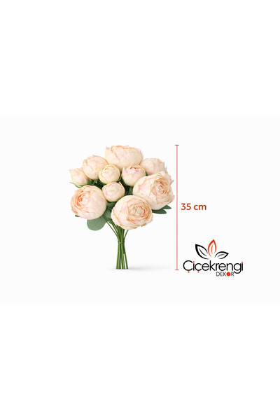 çiçek rengi dekor Premium Peony Artificial Flower Bouquet 35 cm – 10 Branches...