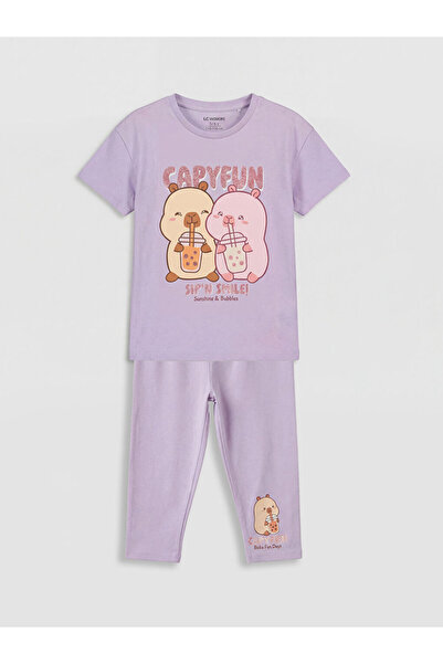 LC Waikiki RMZ GİYİM FARKİLYA Tricou și colanți pentru fete cu imprimeu Capyfun