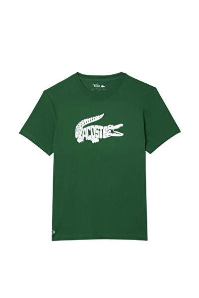 Lacoste Men's Regular Fit Crew Neck Printed Green T-Shirt Th8937.291