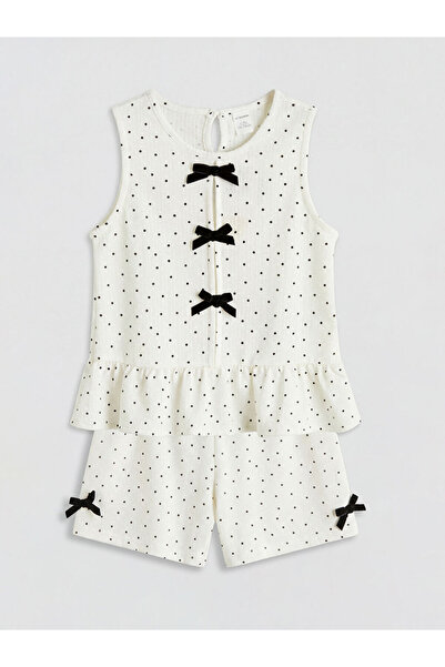 LC Waikiki Set pentru fete LCW Kids Ecru cu buline