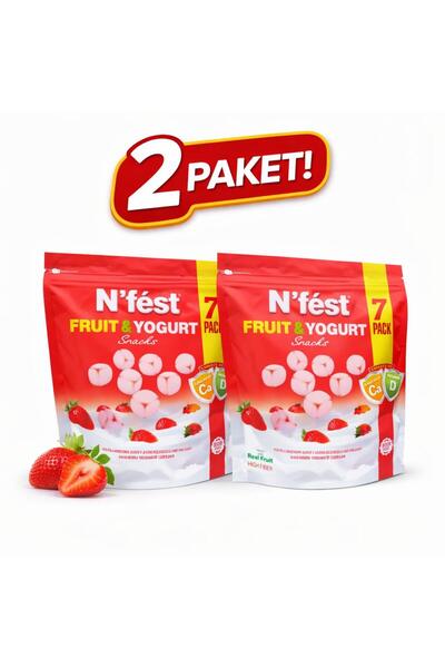 Nfest Fruit & Yogurt Çilekli Meyve Küpü 2'li Paket