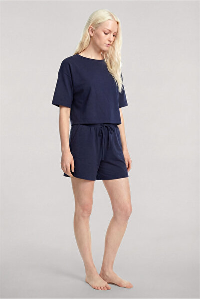 Celira Short Sleeve Shorts Pajama Set Navy Blue