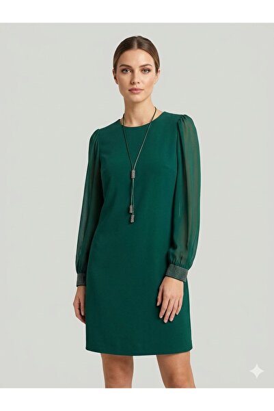centilmen Sensiline Dress with Stones on the Sleeves and Back 7373