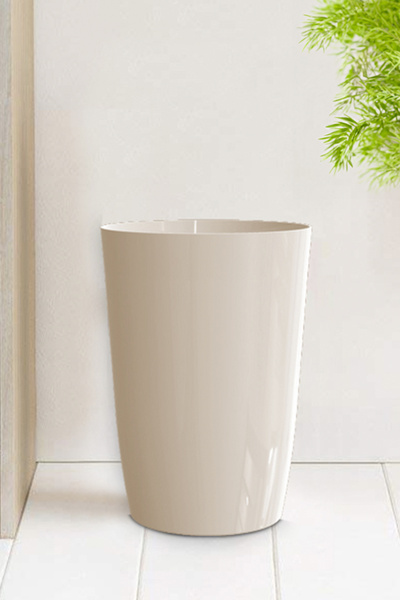 Prima Nova Kapaksız 6 LT Banyo Mutfak Ofis Çöp Kovası - Bej