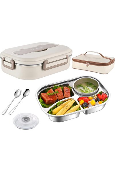 Arabest 4-Compartment Stainless Steel Bento Box, suitable for Adults/Children