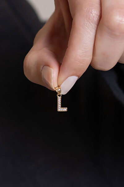 Bayar Gold 14 Ayar Altın L Harf Zirkon Taşlı Kolye Ucu