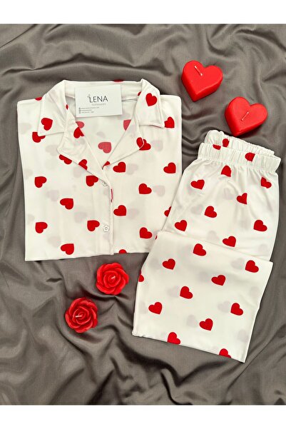 Lena Homewears Γυναικείο σετ πιτζάμες Milan με κοντό μανίκι και κουμπιά