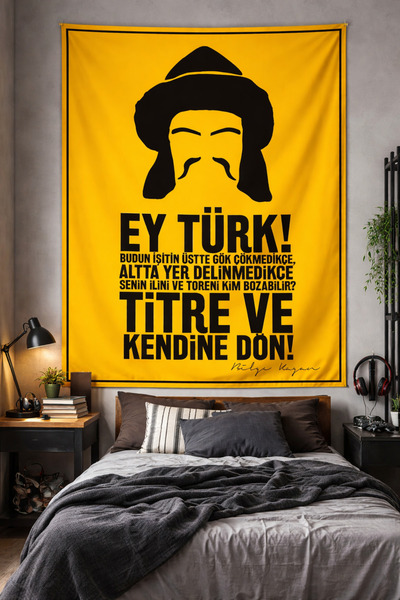 Vagonik Oğuz Kağan Themed Turkish Wall Covering Carpet Quality Fabric