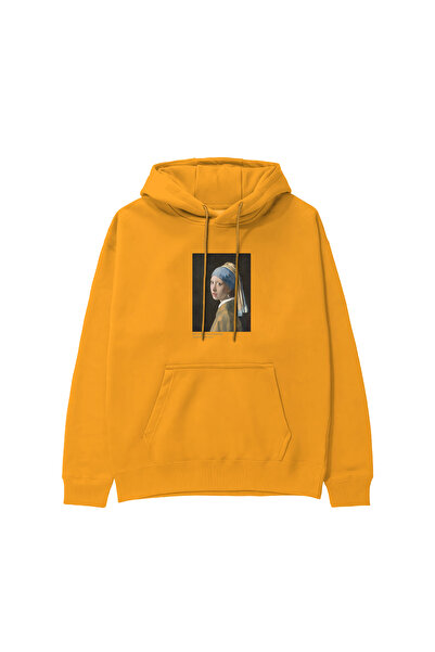 The Lucid Lab Pearl Earring Girl Hoodie - Orange