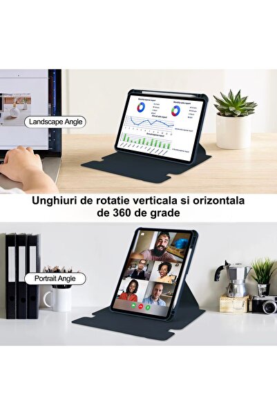 AERX Carcasa cu tastatura wireless compatibil cu iPad Pro 13 inch, cu Touchpad si suport pentru creion