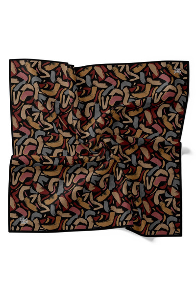 Levidor Abstract Pattern Lotus Scarf-Burgundy