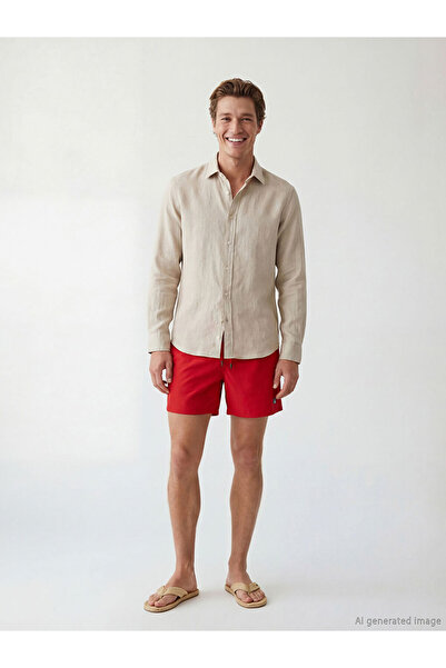 LC Waikiki Red Short Length Men's Swim Shorts
