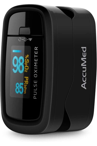 AccuMed CMS-50D1 Fingertip Pulse Oximeter Blood Oxygen Sensor, LED Display, S...