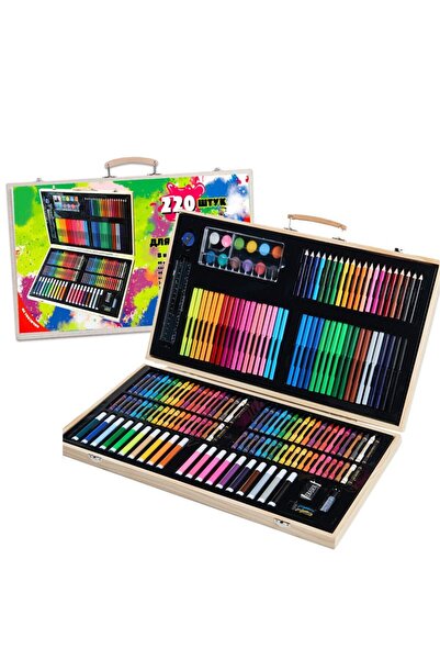 OEM 220 Piece Drawing and Painting Set, Wooden Briefcase Type, 48 x 30 x 5 cm...