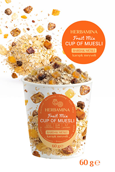 Herbamina Bardak Müsli Karışık Meyveli - 60 gr