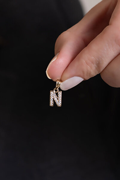 Bayar Gold 14 Ayar Altın N Harf Zirkon Taşlı Kolye Ucu