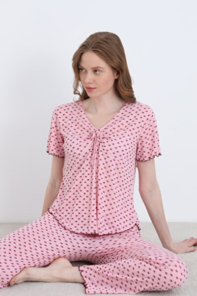 ELİTOL Jacquard Viscose Tie-Dye Women's Pajama Set