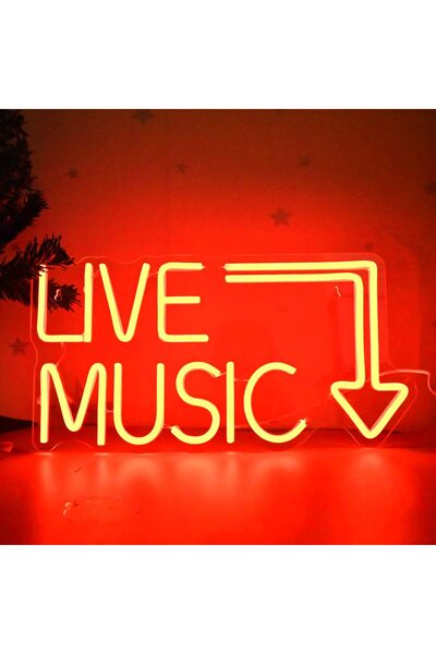 Slasa لافتة نيون موسيقية حية بإضاءة LED مع قاعدة أكريليك 6 مم، ديكور استوديو ...