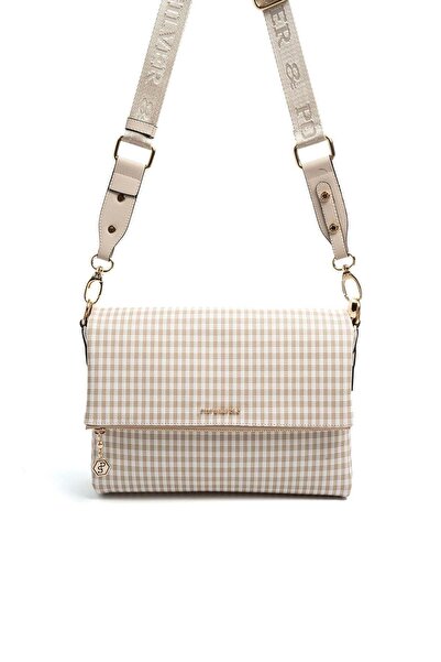 Silver Polo Ασημί & Polo SP963 Γυναικεία τσάντα χιαστί καρό τετράγωνη γραμμή ...
