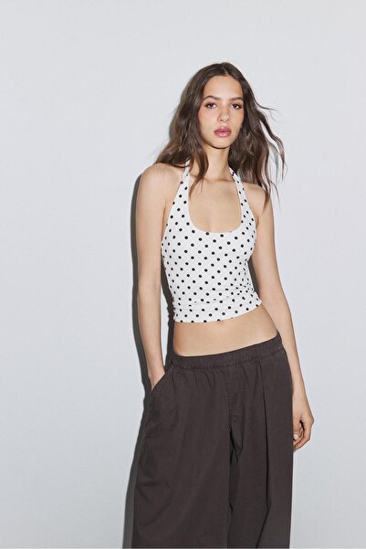 Stradivarius Halter yaka t-shirt