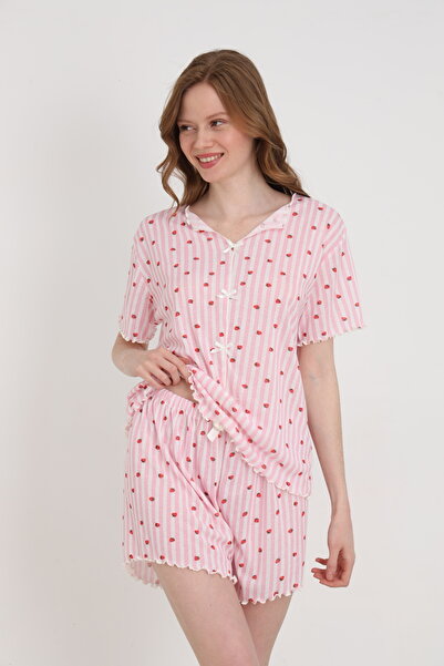 ELİTOL طقم شورت نسائي من الجاكار والفسكوز مع فيونكة