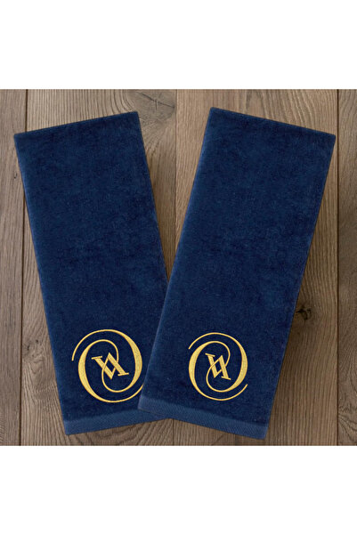 Ursa V Letter Embroidered Decorative Kitchen and Bathroom Towel 2 Pieces 30X50