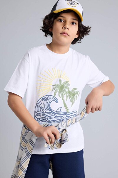 DeFacto Patterned T-Shirt Boys H3085A826Sm