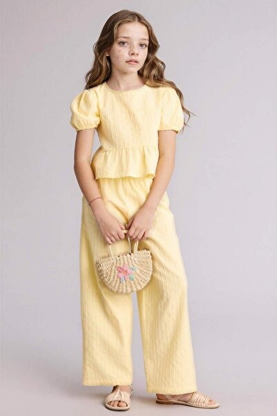 DeFacto Широки памучни панталони за момичета H5248A826SM