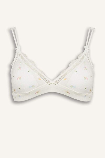 DeFacto Бюстгальтер з мереживними деталями, знімними вкладишами та без кісточ...