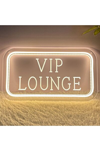 Slasa VIP Lounge Neon Sign LED Light with 6mm Acrylic Base, 40x20cm Bar Decor