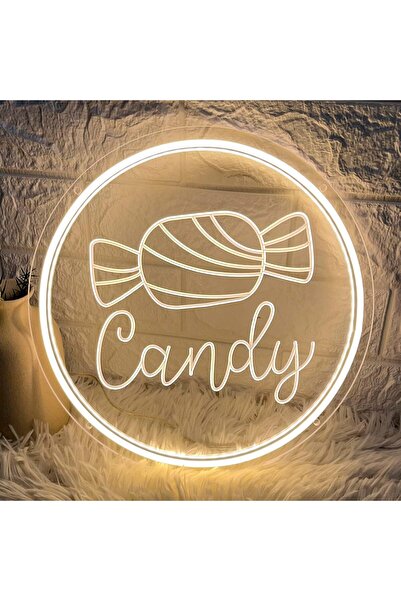 Slasa Candy Neon Sign LED Light with 6mm Acrylic Base, 30x30cm Kids Decor