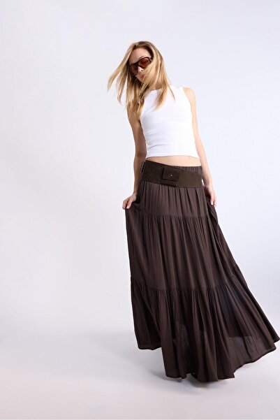 Stradivarius Boho midi skirt