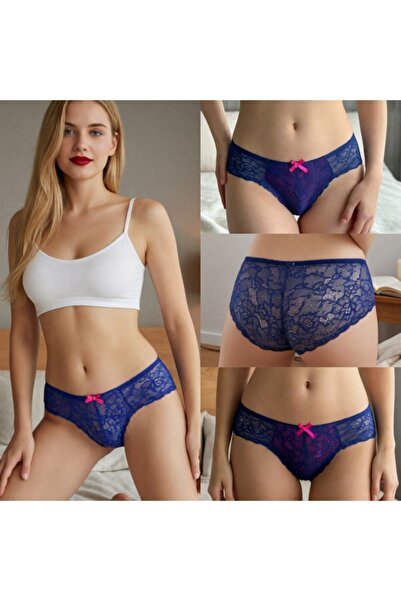 OEM Set of 3 classic panties with lace and bow inserts, soft and breathable, ...