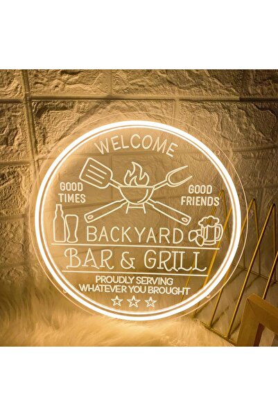 Slasa Bar and Grill Neon Sign LED Light with 6mm Acrylic Base, 30x30cm Kitche...