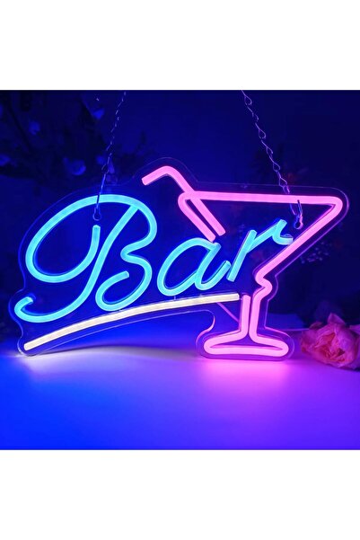 Slasa Bar Neon Sign LED Light with 6mm Acrylic Base, 23x38cm Pub Decor
